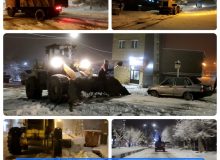 عملیات ضربتی نمک‌پاشی و برف‌روبی شبانه معابر باغ‌شهر فیرورق